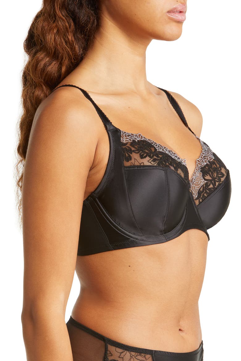 Side Note Full Coverage Underwire Bra, Alternate, color, BLACK