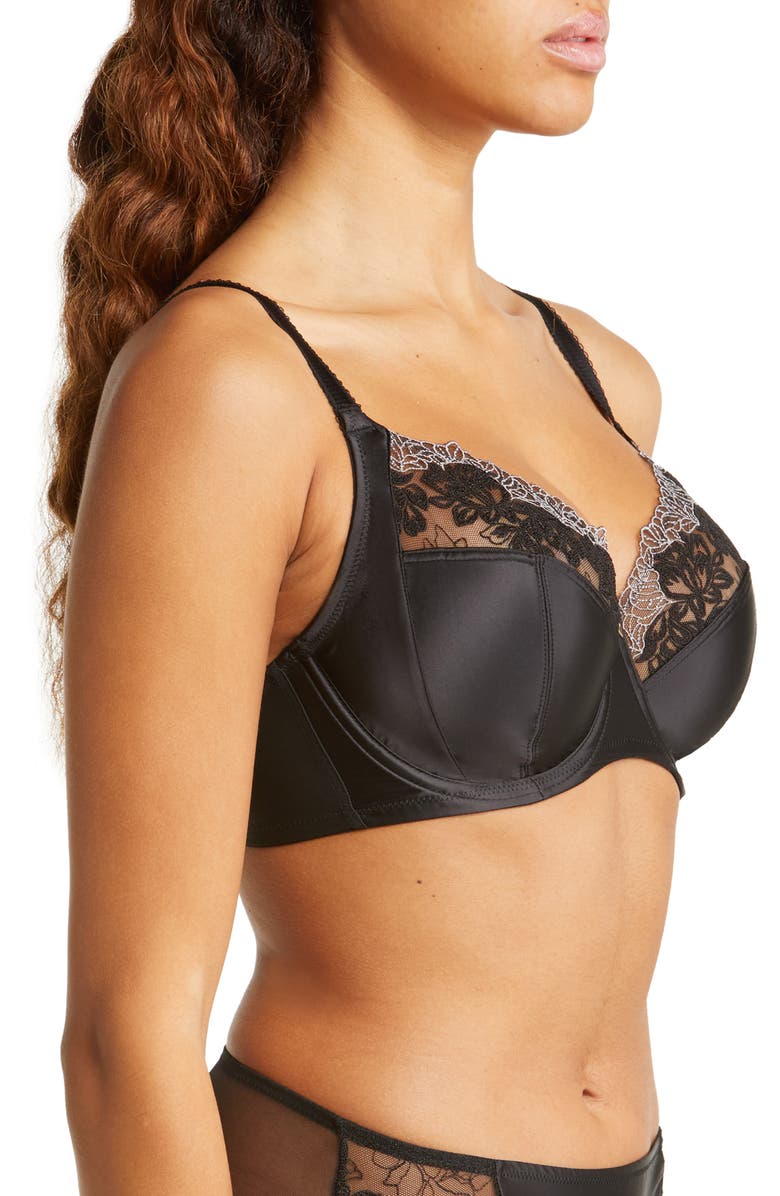 Wacoal Side Note Full Coverage Underwire Bra, Alternate, color, Black