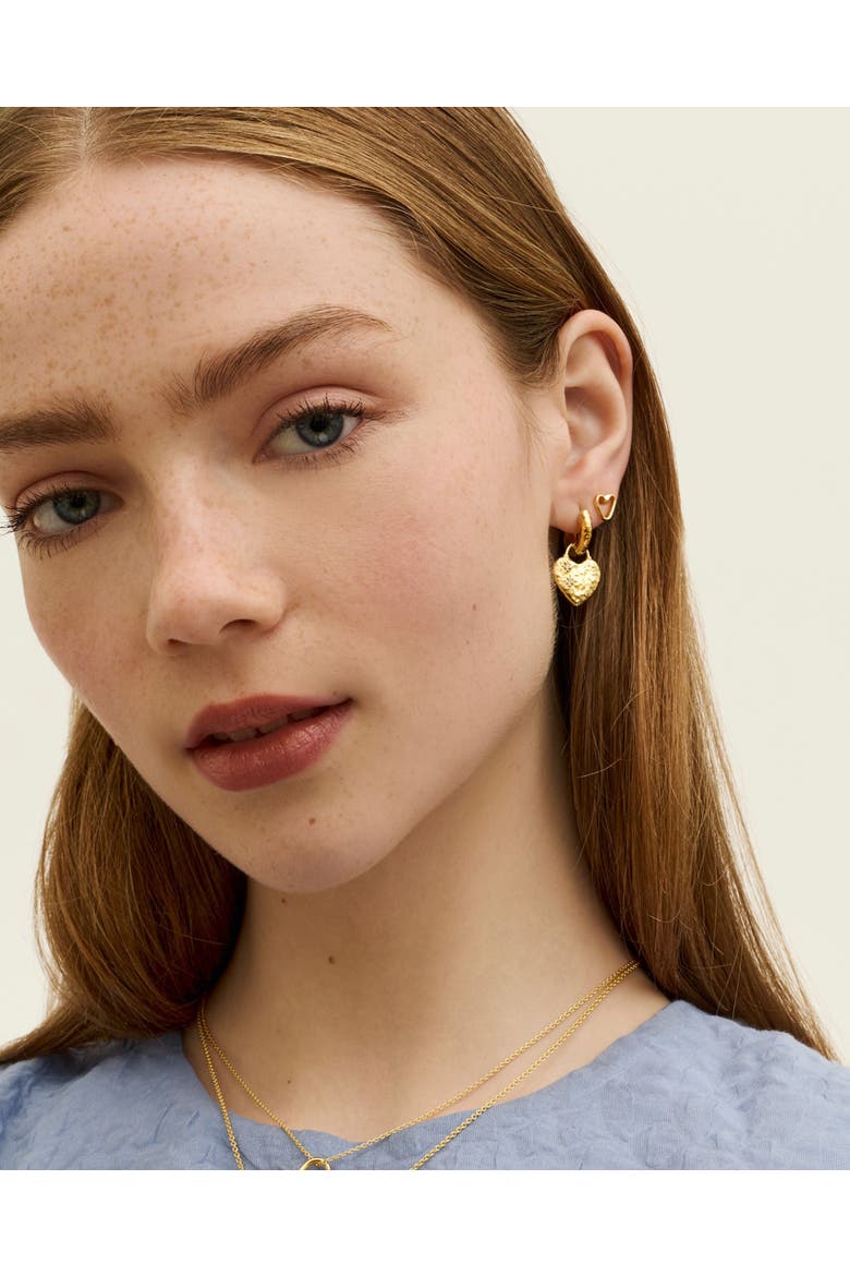 Heart Studs, Alternate, color, Gold