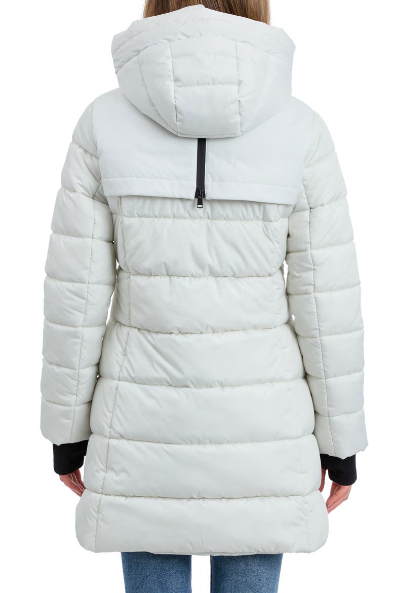 Fitted Puffer Coat, Alternate, color, MARBLE