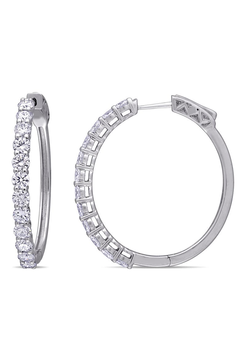 2 3/8ct. t.w. Lab-Grown Diamond Hoop Earrings 14k, Main, color, White Gold