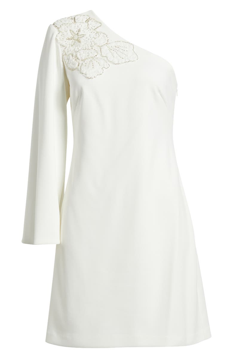 Vince Camuto One-Shoulder Scuba Cocktail Dress, Alternate, color, Ivory