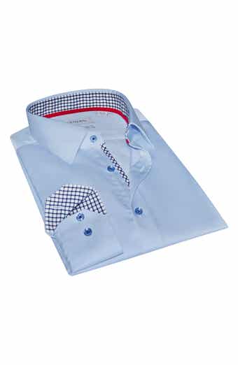 LEVINAS Contemporary Fit Solid Cotton Dress Shirt