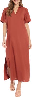 London Times V-Neck Maxi Dress