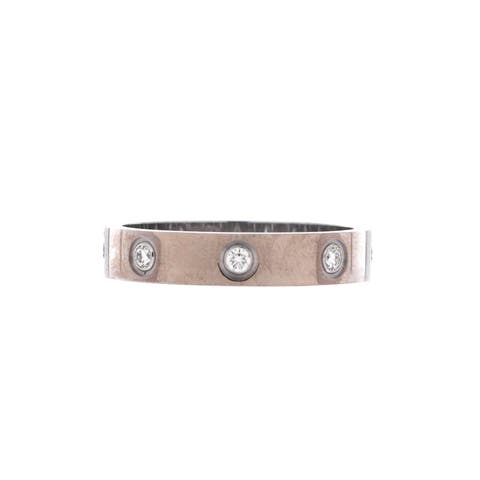 Love Wedding Band 8 Diamonds Ring 18K White Gold with Diamonds