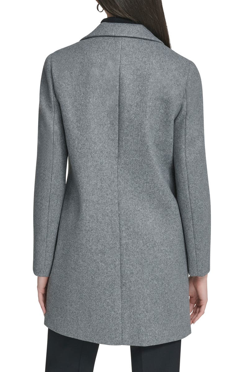 Calvin Klein Classic Notch Lapel Coat, Alternate, color, Med Grey