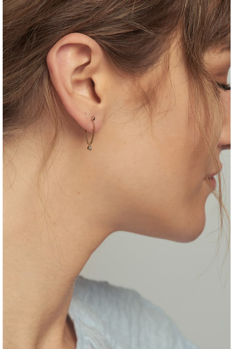 Diamond Bezel Chain Wrap Earrings, Alternate, color, YELLOW GOLD