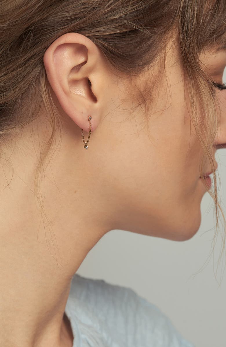 Poppy Finch Diamond Bezel Chain Wrap Earrings, Alternate, color, 