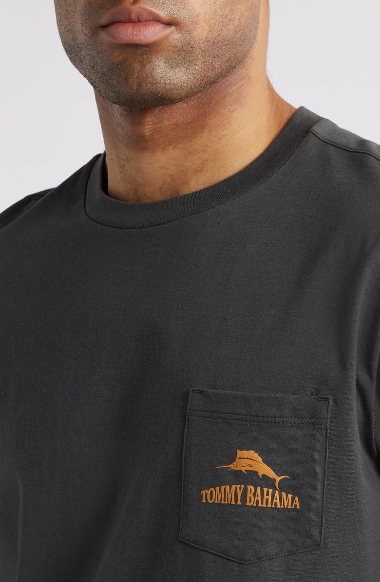 Tommy Bahama Battle of the Bands Cotton Graphic Pocket T-Shirt, Alternate, color, Coal