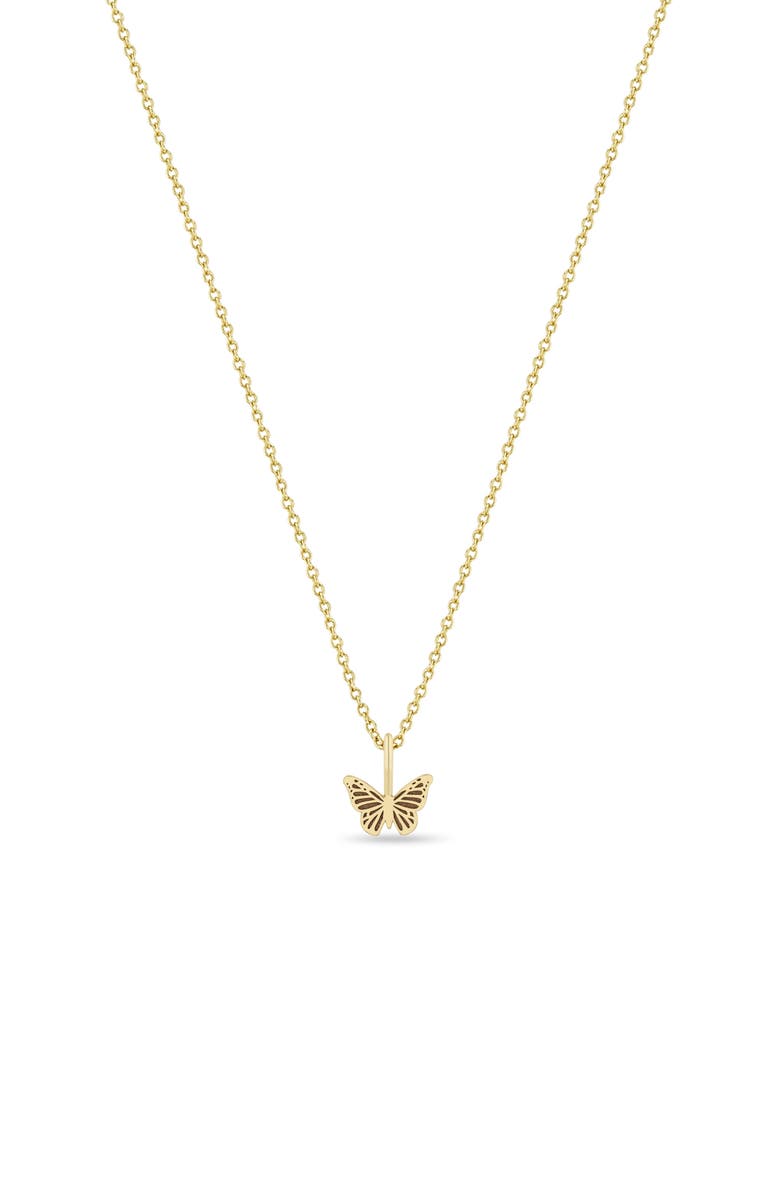 Zoë Chicco Midi Bitty Butterfly Charm, Alternate, color, Yellow Gold