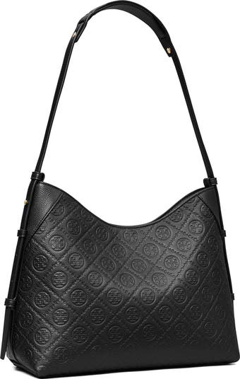 T Monogram Pebble Leather Messenger Bag
