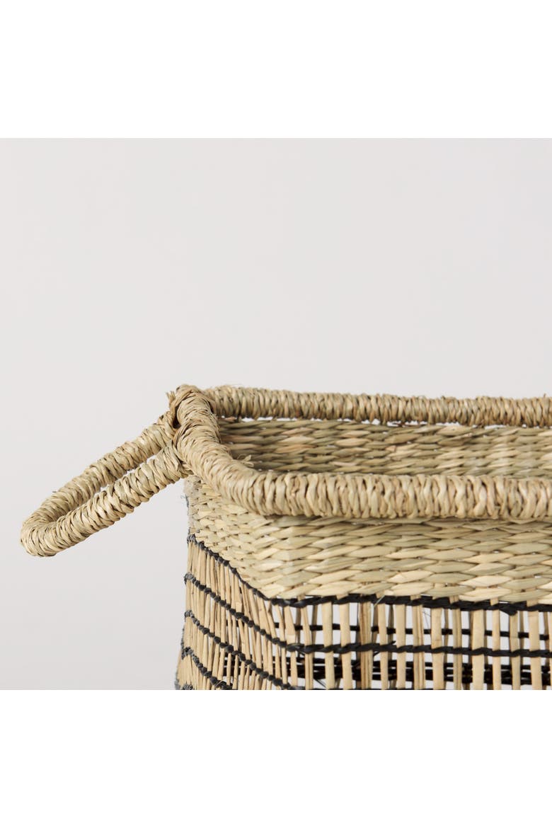 Nia Set of 2 Seagrass Rectangular Basket with Handles, Alternate, color, Brown