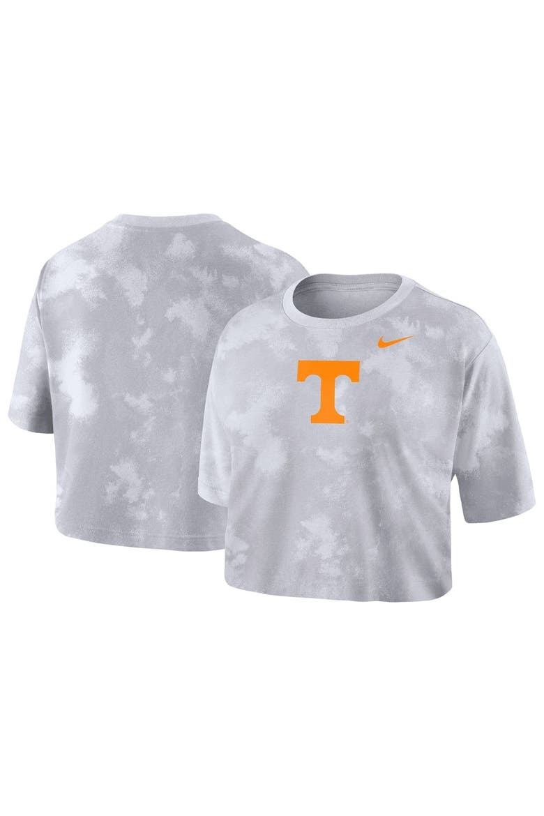 Women's Nike White Tennessee Volunteers Tie-Dye Cropped T-Shirt, Main, color, White