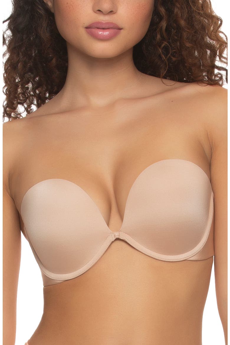 Evolve Underwire Convertible Strapless Push-Up Plunge Bra, Main, color, WARM NEUTRAL