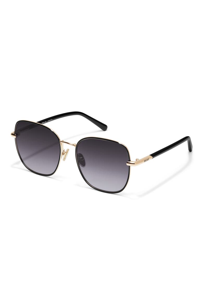Uptown 58mm Gradient Round Sunglasses, Alternate, color, BLACK GOLD/ SMOKE
