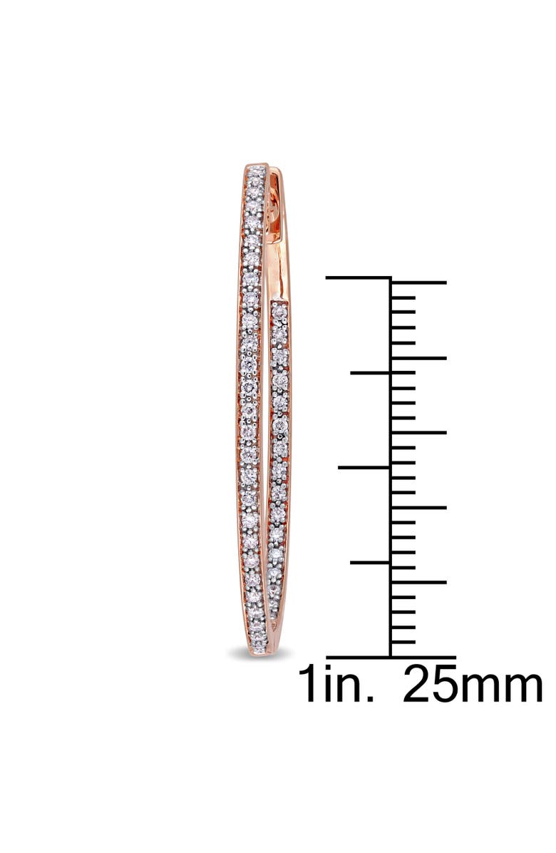 Julianna B. Diamond Slender Hoop Earrings 10k Rose Gold, Alternate, color,