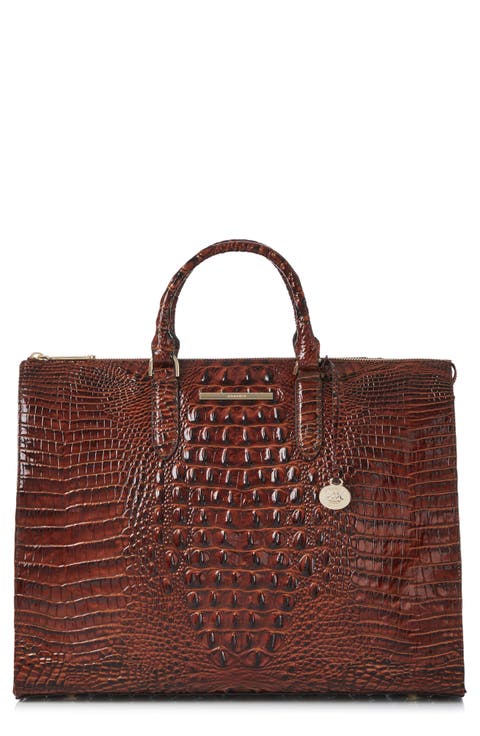 Business Croc Embossed Leather Tote