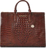 Brahmin Business Croc Embossed Leather Tote