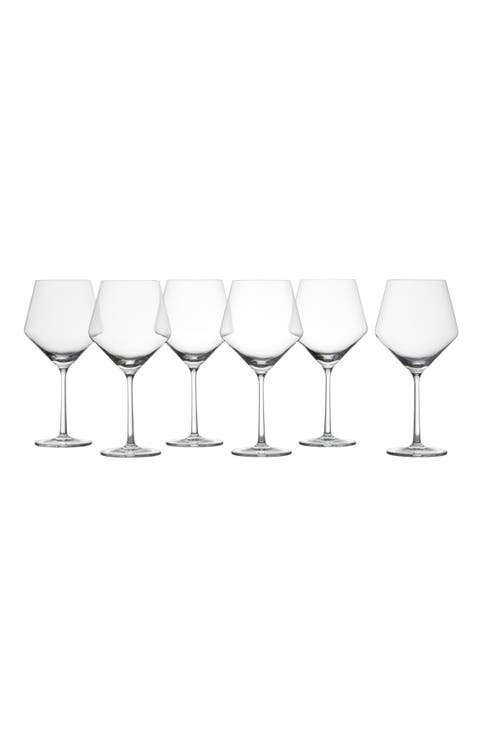 Pure Set of 6 Burgundy Wine Glasses