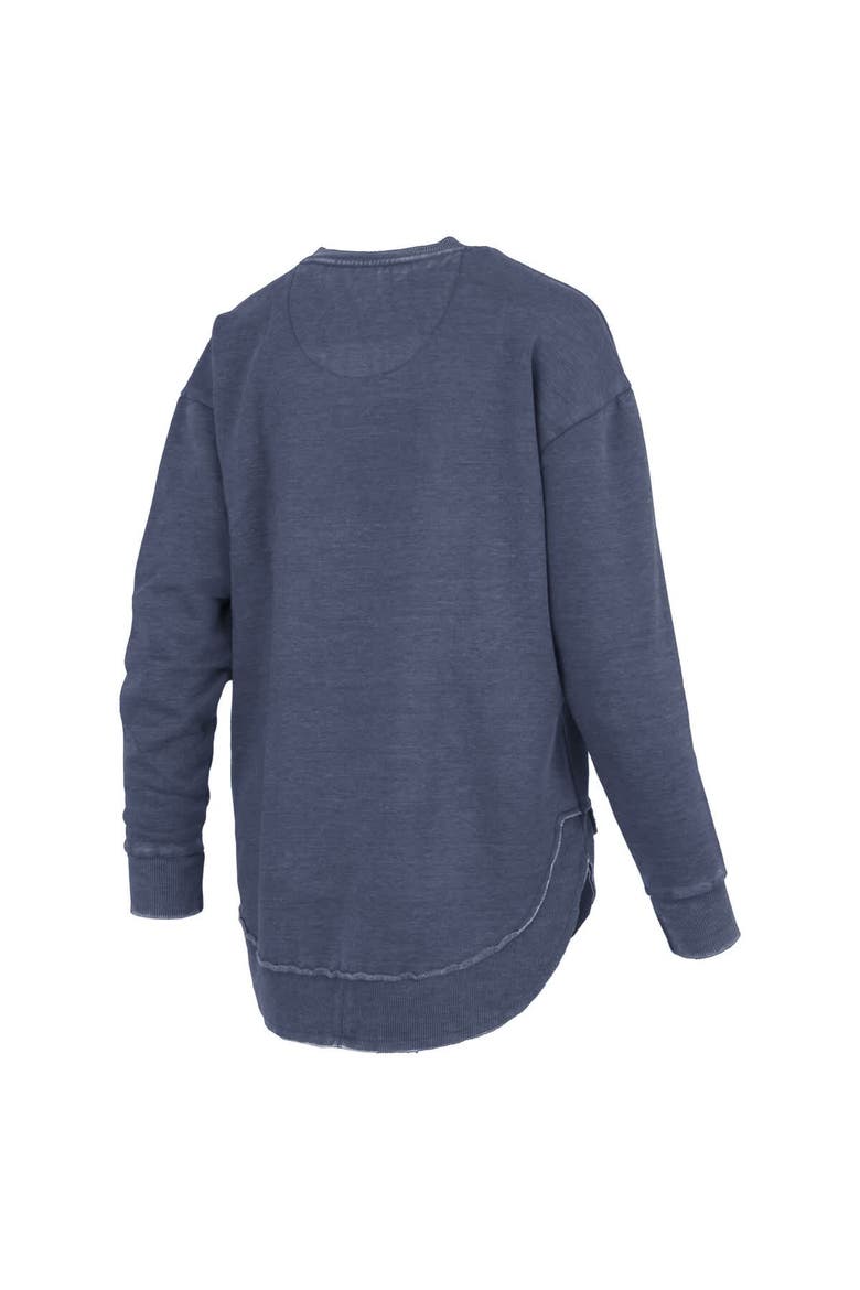 Women's Pressbox Navy Michigan Wolverines Westin Poncho V-Neck Pullover Sweatshirt, Alternate, color, Navy