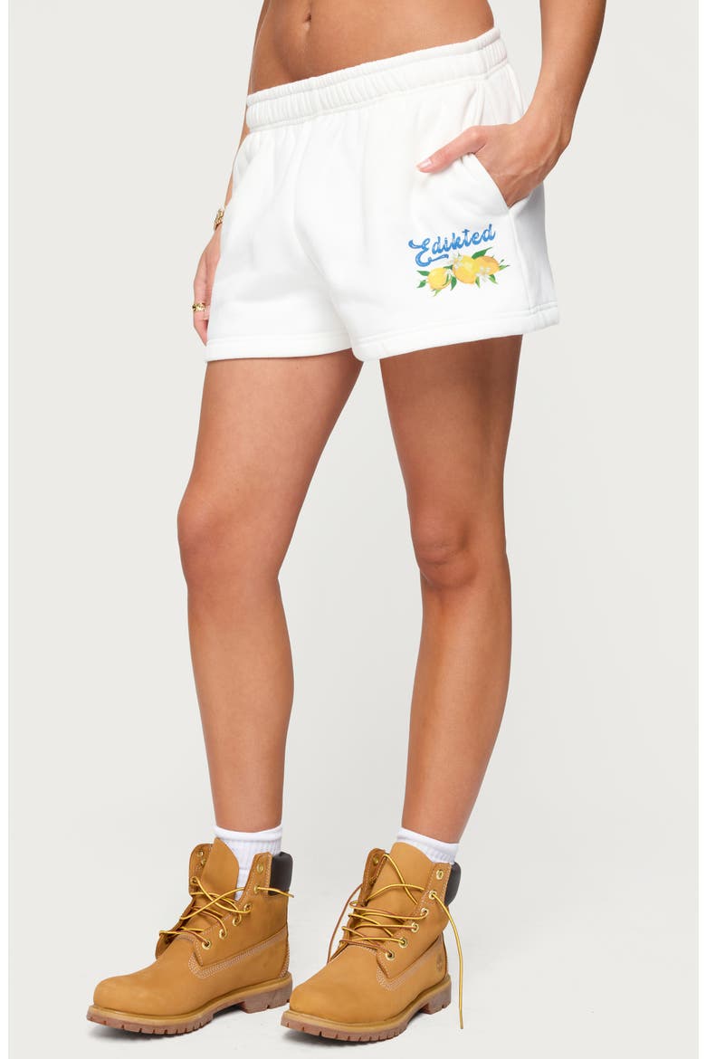 Squeeze the Day Sweat Shorts, Alternate, color, WHITE