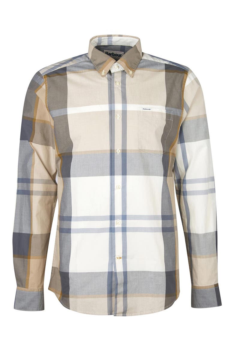 Harris Tailored Fit Plaid Cotton Button-Down Shirt, Alternate, color, AMBLE SAND TARTAN