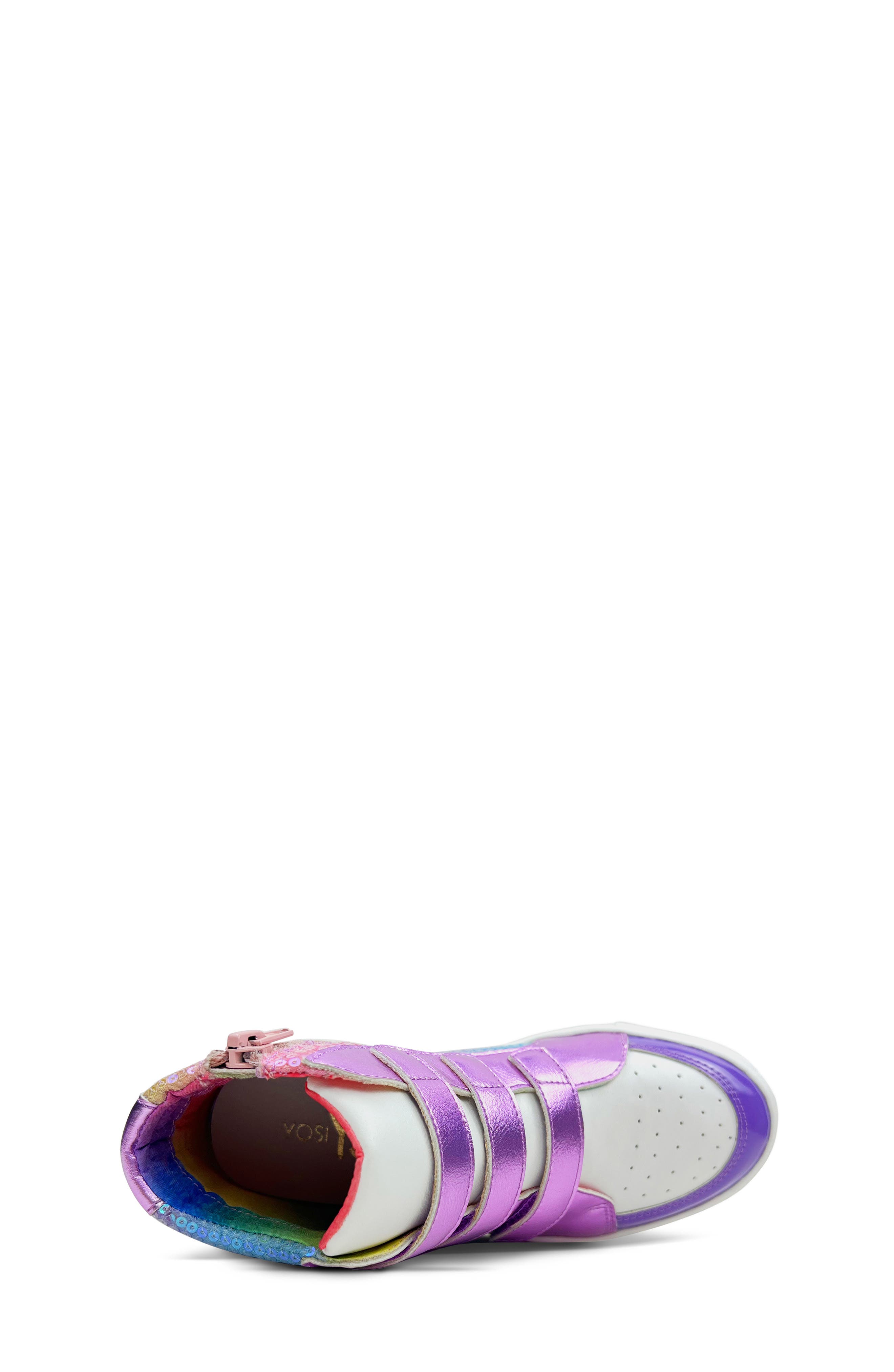 Yosi Samra Kids
 Miss Hannah Sequin High Top Sneaker, Alternate, color, Purple Multi