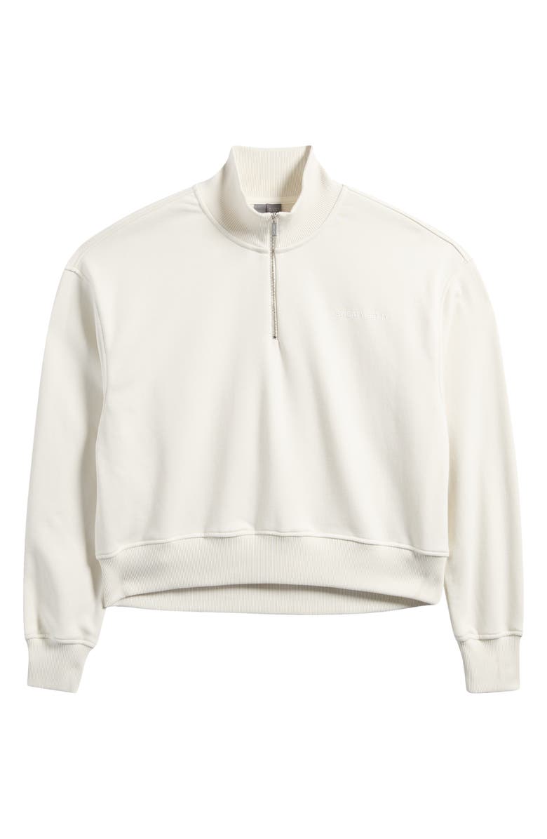 Sweaty Betty Revive Half Zip Crop Sweatshirt, Alternate, color, Lily White