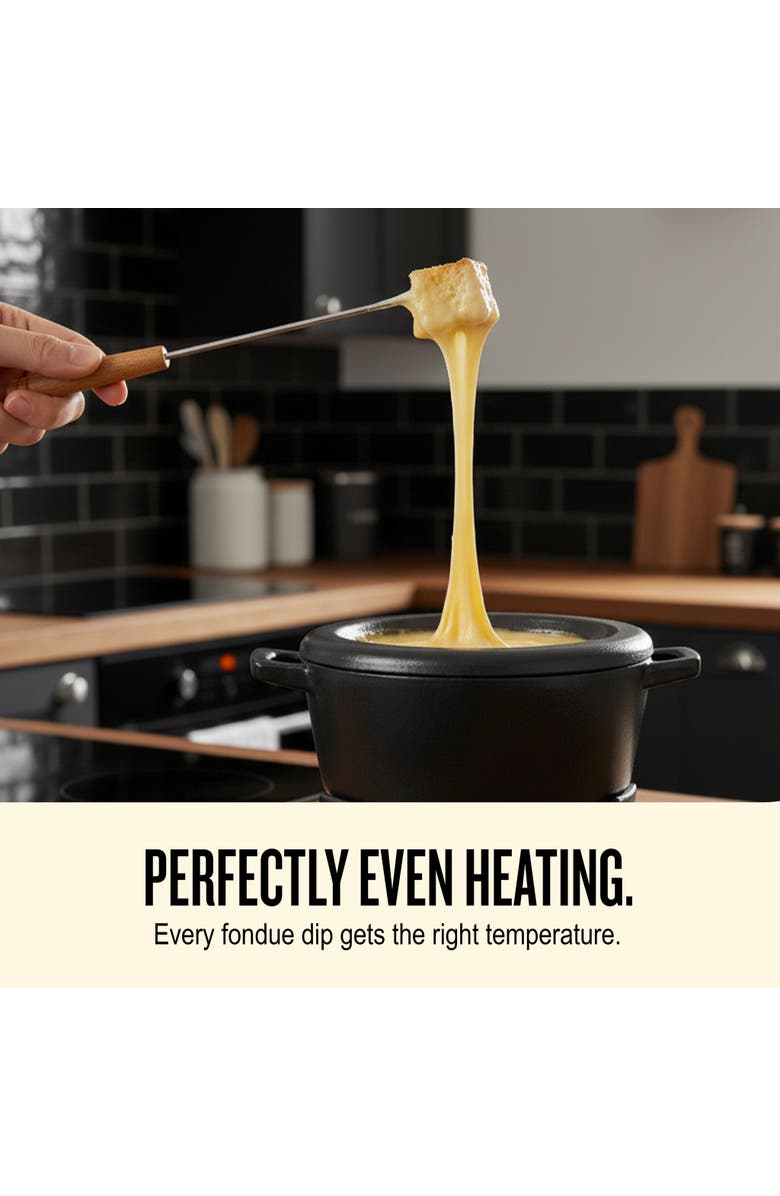 Alva Nori 2 Qt Enameled Cast Iron Fondue Set, Alternate, color, Black