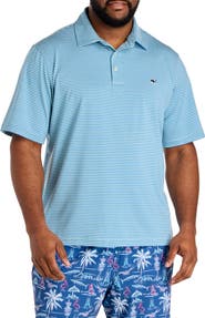 vineyard vines Big & Tall Bradley Stripe Sankaty Performance Polo Shirt