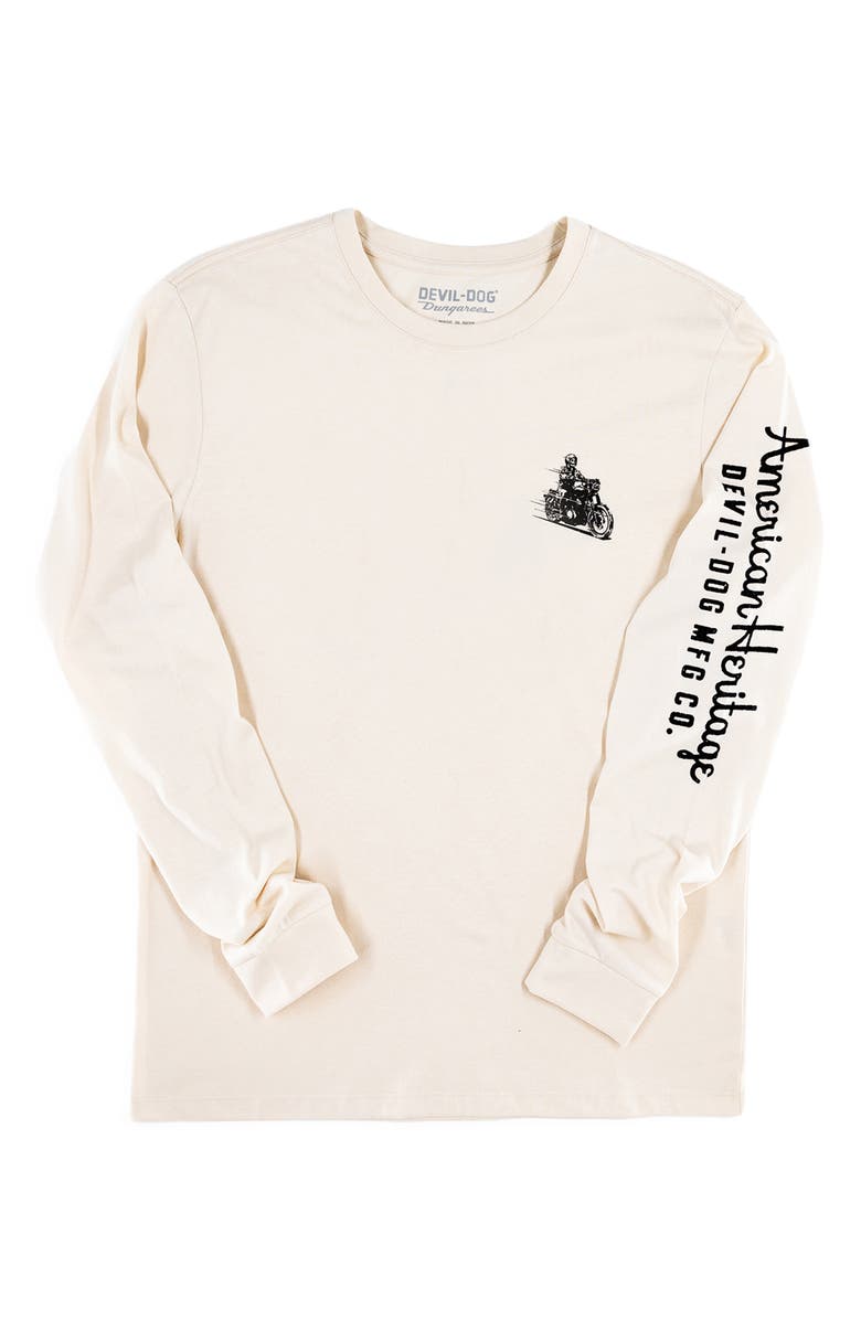 Devil-Dog Dungarees Heritage Long Sleeve Graphic T-Shirt, Alternate, color, Cloud