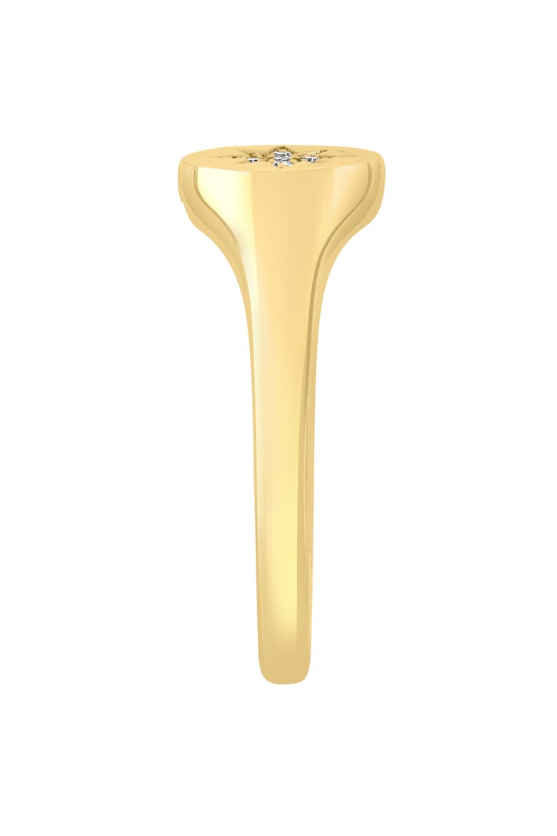 14K Gold Diamond Starburst Signet Ring, Alternate, color, YELLOW GOLD