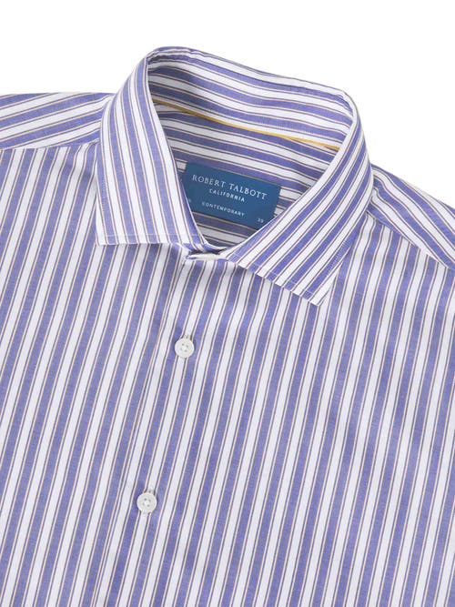 Robert Talbott Reynolds Contemporary Multi Stripe Twill Shirt In Blue