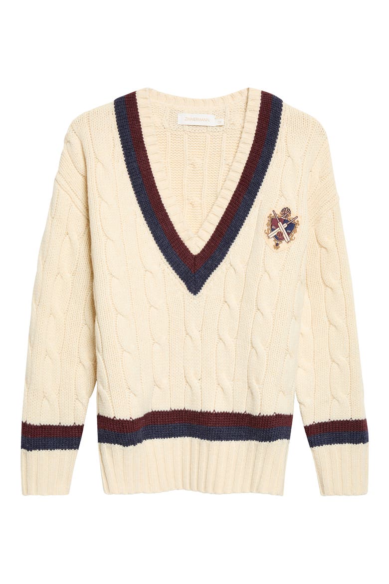 Valiant Wool Cable Stitch Sweater, Main, color, NATURAL