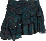 Siedrés Kaia Check Tiered Chiffon Miniskirt