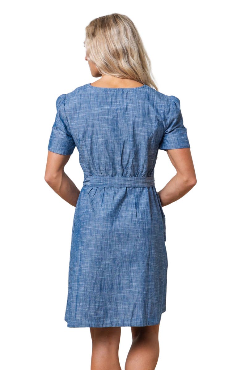 Hope & Henry Women's Organic Button Front Chambray Dress, Alternate, color, Blue Chambray