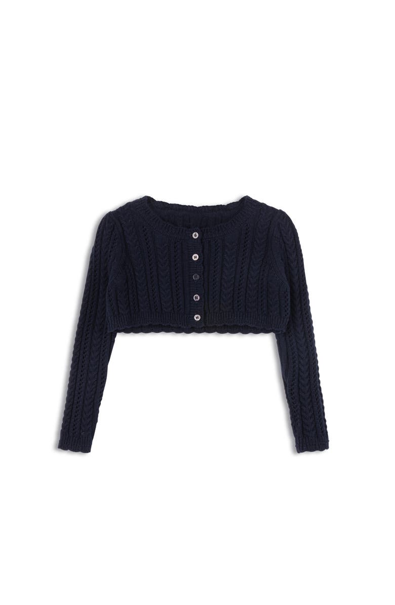 Ely's & Co. Looms Cable Pointelle Collection - Cardigan, Main, color, Navy