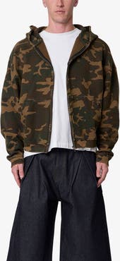 mnml Camouflage Oversize Cotton Full-Zip Hoodie