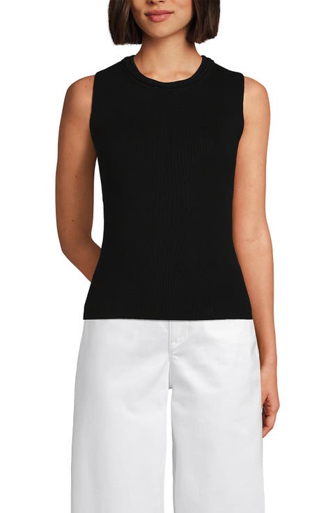 Cotton Viscose Braided Neck Tank Sweater