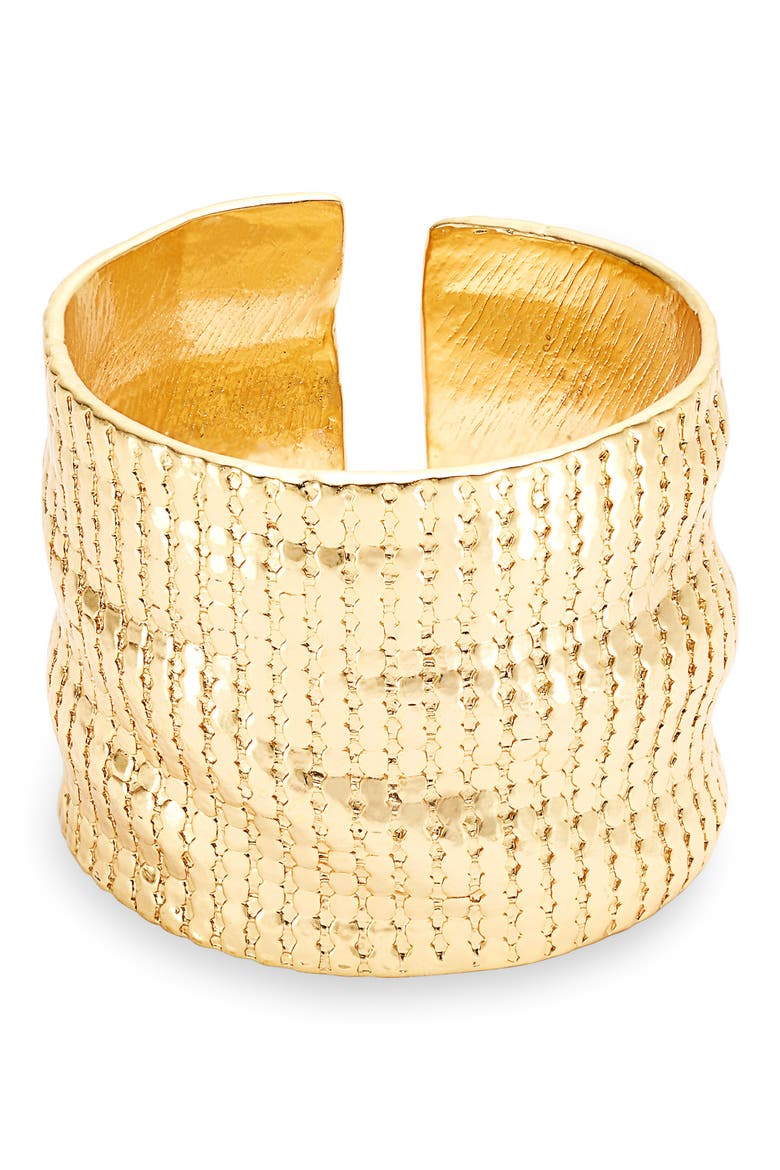 Chainmail Cuff Bracelet, Main, color, GOLD