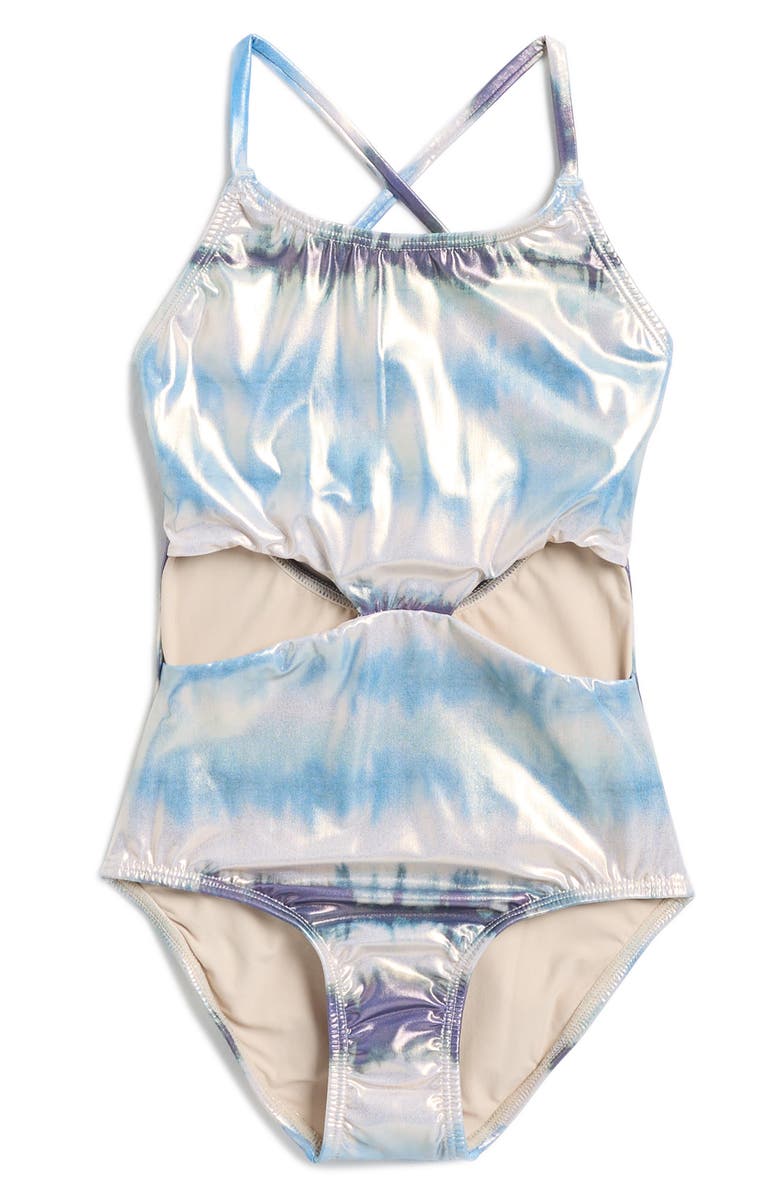 PQ SWIM Kids' Cutout One-Piece Swimsuit, Main, color, 