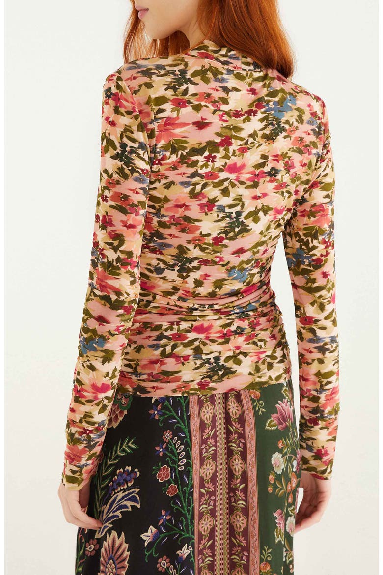 Ikat Tiny Flowers Jersey Top, Alternate, color, PINK