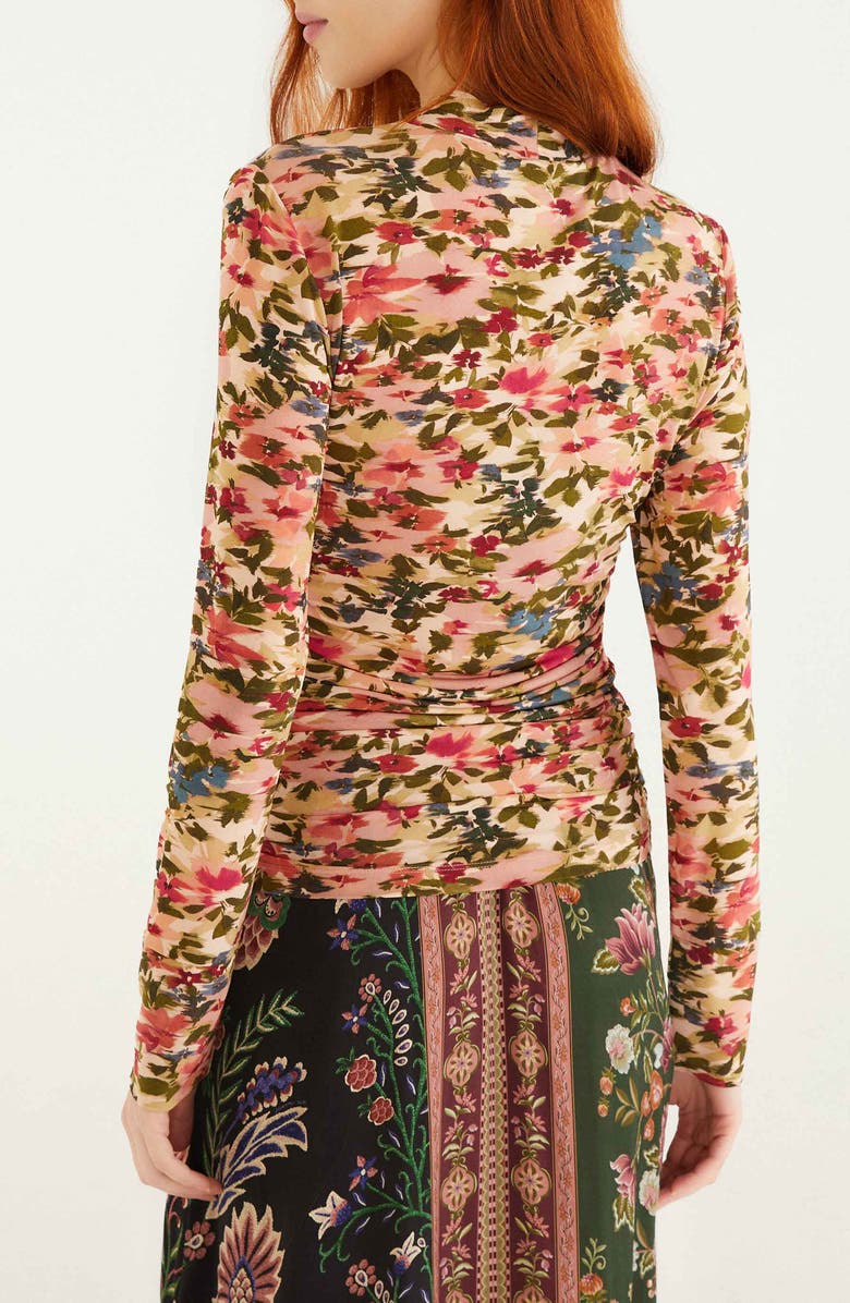 FARM Rio Ikat Tiny Flowers Jersey Top, Alternate, color, Pink