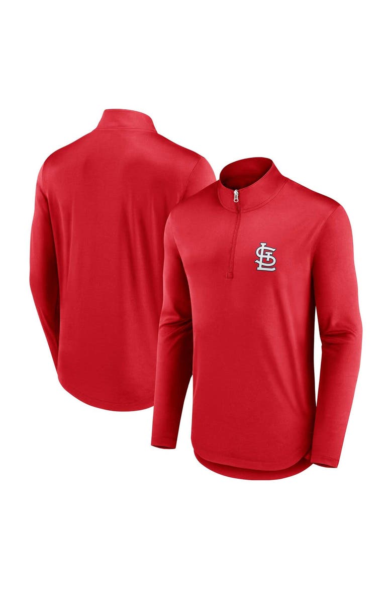 Men's Fanatics Branded Red St. Louis Cardinals Quarterback Quarter-Zip Top, Alternate, color, Red