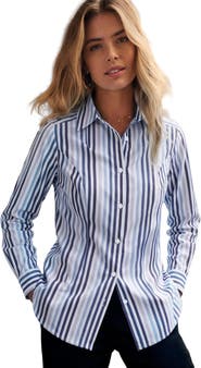 Jessica London Stretch Poplin Button-Down Shirt
