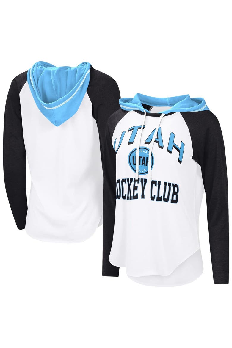 Women's G-III 4Her by Carl Banks  White Utah Hockey Club VIP Raglan Long Sleeve Hoodie T-Shirt, Alternate, color, White