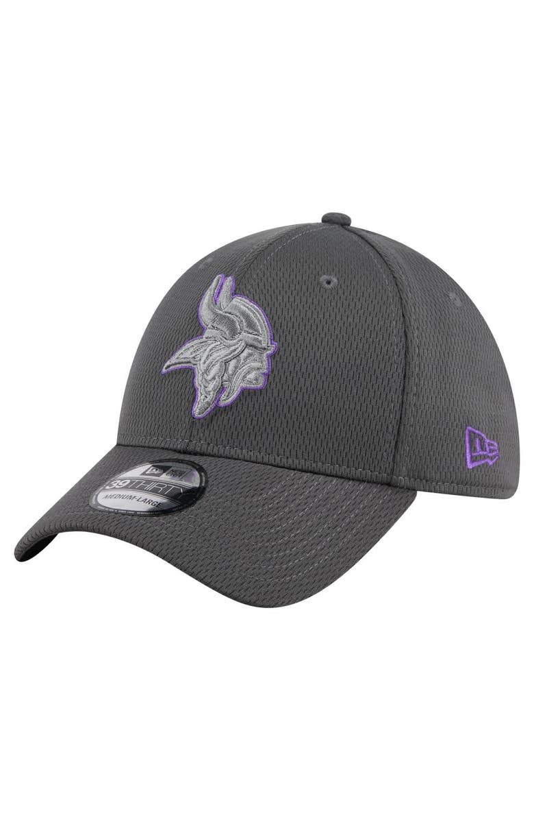 New Era Men's New Era Graphite Minnesota Vikings  Main 39THIRTY Flex Hat, Alternate, color, Graphite