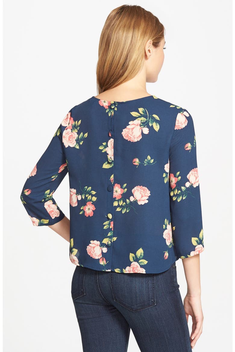 'Huntington' Button Back Top (Nordstrom Exclusive), Alternate, color, NAVY