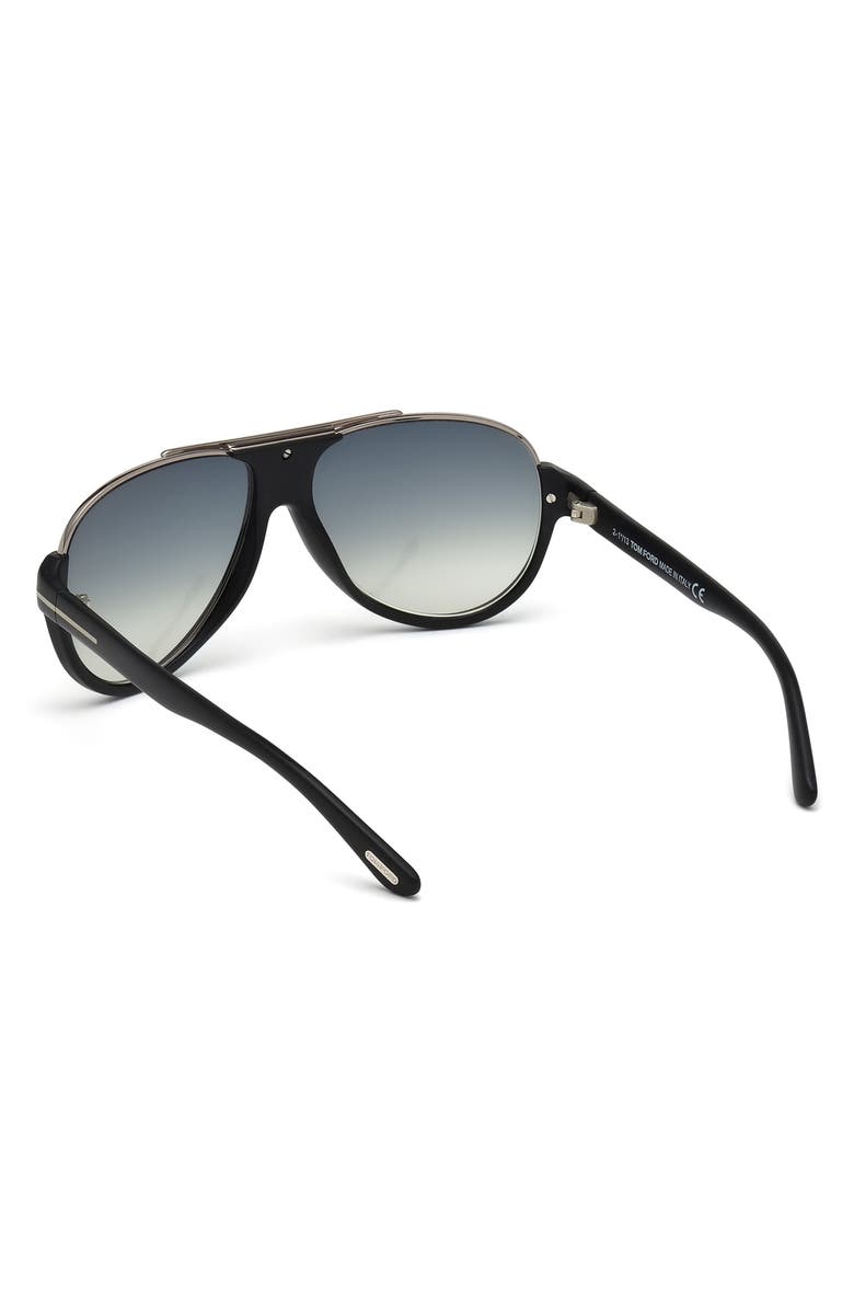 TOM FORD 'Dimitry' 59mm Aviator Sunglasses, Alternate, color, Matte Black/ Dark Ruthenium
