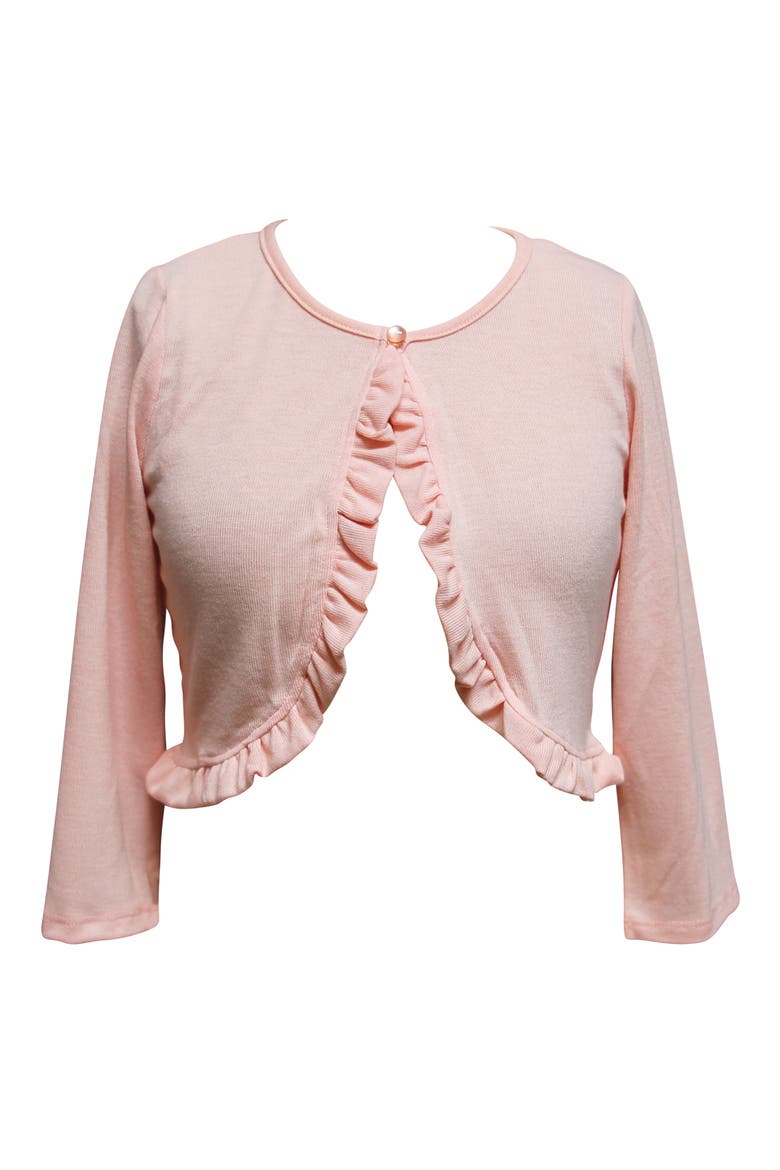 Ruffle Front Cardigan, Main, color, BLUSH